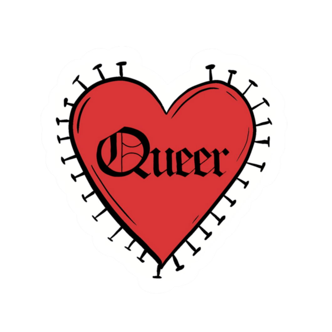 Queer Heart – Bold Whimsigoth Red Heart Sticker