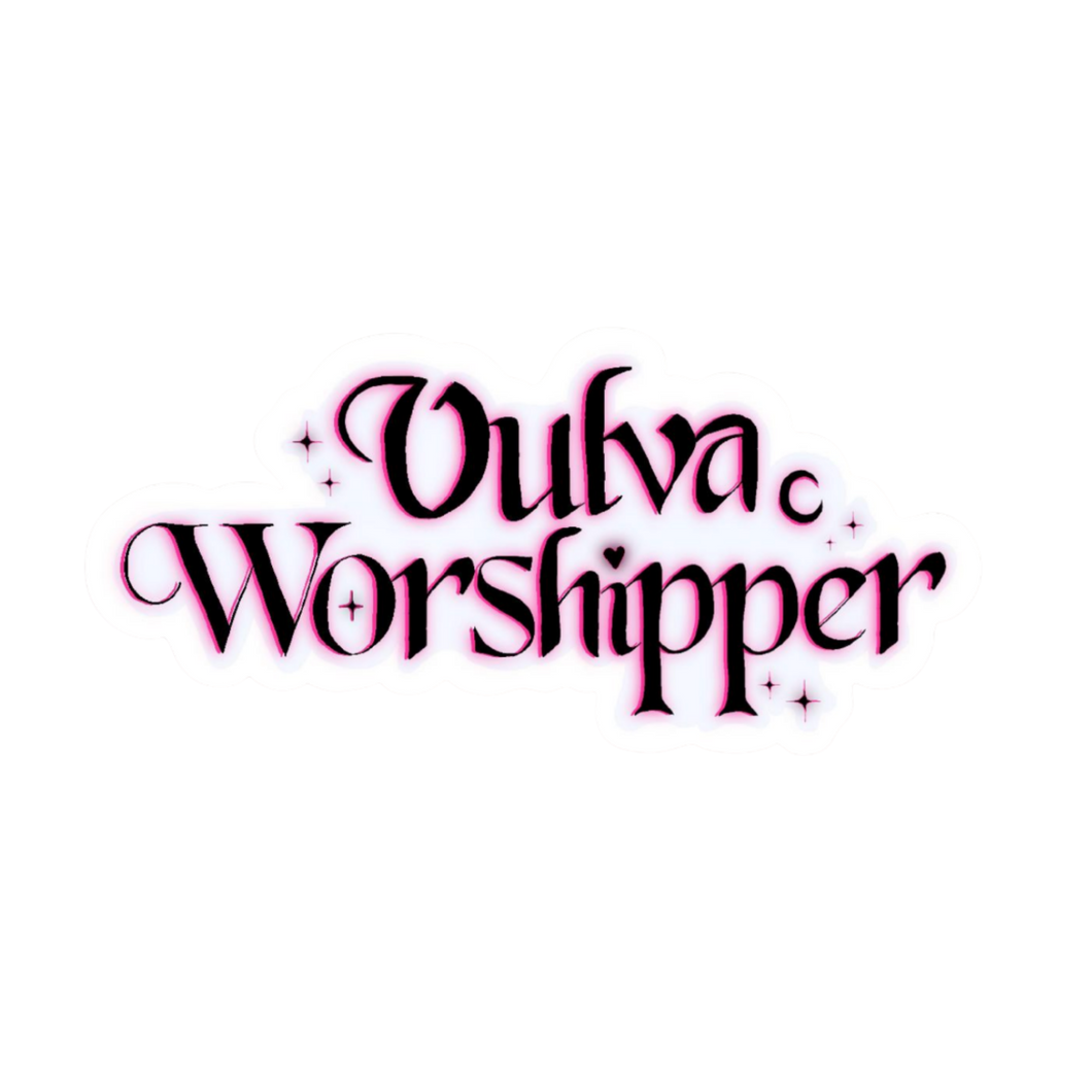 Vulva Worshipper – Whimsical Queer Devotion Sticker