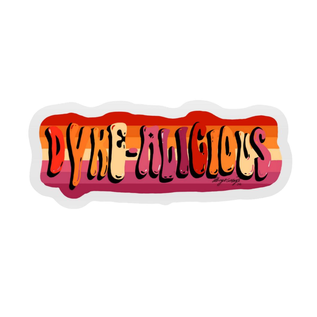 Dyke-alicious – Retro Lesbian Pride Sticker