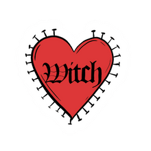 Load image into Gallery viewer, Witch Heart – Whimsigoth Red Heart Sticker
